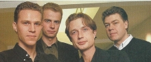 De 4 oprichters van 4 FM: Wim Weetjens, Jan Caerts, Stefan Ackermans en Dirk Guldemont.