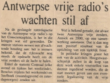 Artikel: Antwerpse Vrije Radio's wachten stil af