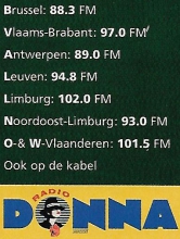 Radio Donna frequenties, oktober 1997